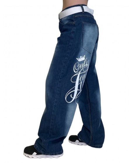Only God can Judge Baggy Jeans Washed Blue by BSAT