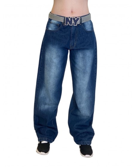 Only God can Judge Baggy Jeans Washed Blue by BSAT