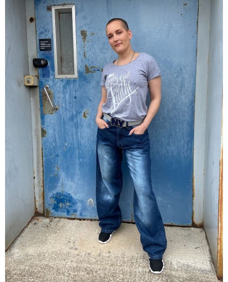 Only God can Judge Baggy Jeans Washed Blue by BSAT