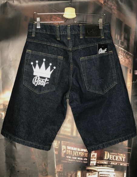 BSAT Baggy Denim Crown Shorts Indigo Blue