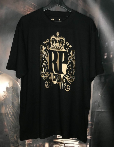 RP CREW baggy Organic Cotton T-Shirt BlackNGold by BSAT