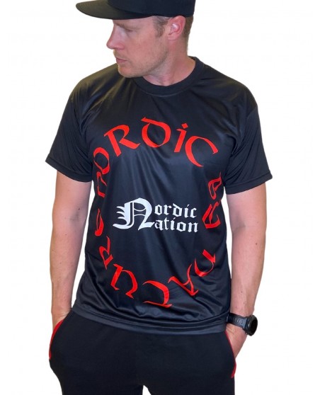 Viking Beast Triple Horn T-Shirt Black/White/Red