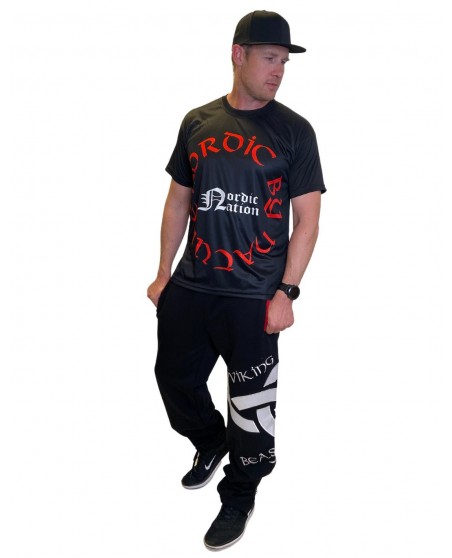Viking Beast Triple Horn T-Shirt Black/White/Red