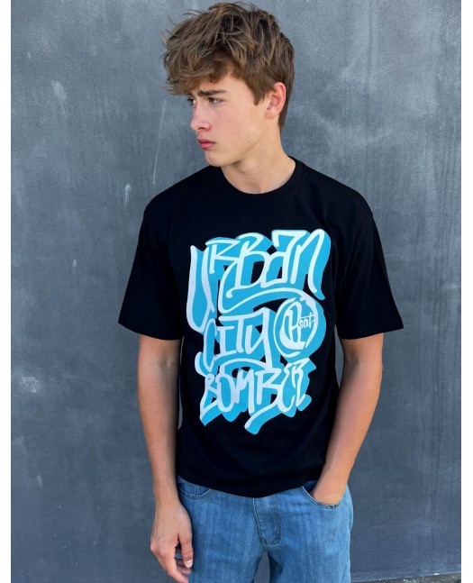 Black Urban City Bomber T-Shirt by BSAT
