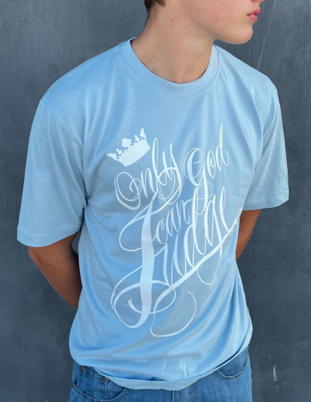Only God Can Judge T-Shirt by BSAT Baggy Skyblue