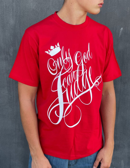 Only God Can Judge T-Shirt by BSAT Baggy Red