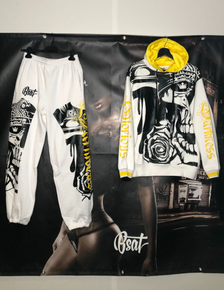BSAT Darkness Glory Graffitti Hoodie White