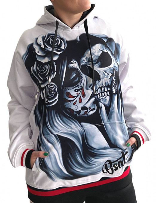 Day Of The Dead Hoodie White by BSAT