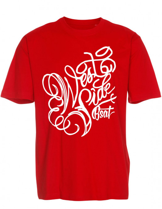 BSAT Westside T-Shirt Red Organic Cotton