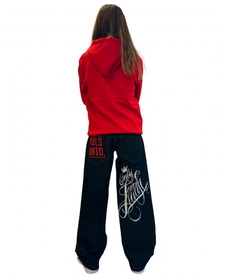 RBLS Only God Can Judge Black Baggy Jeans by BSAT