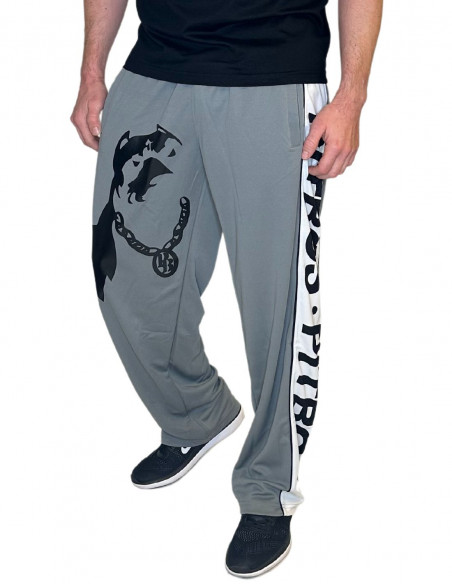 Pitbos Dog Logo Mesh Pants Grey/White/Black