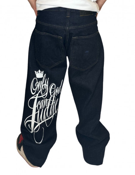 Only God Can Judge Jeans Indigo Blue Baggy