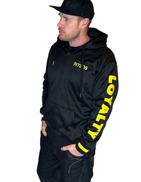 Pitbos Respect & Loyalty ZipHoodie Black/Red/Yellow