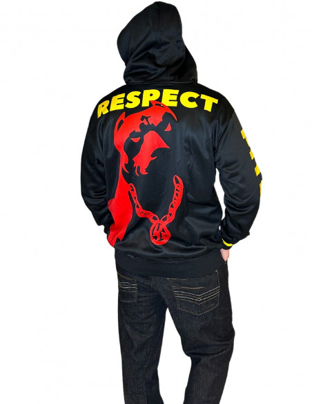 Pitbos Respect & Loyalty ZipHoodie Black/Red/Yellow