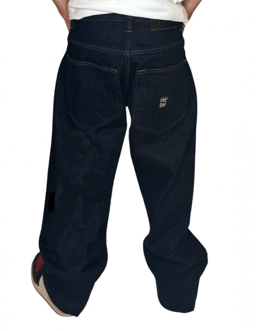 90s Baggy Dark Blue Denim Jeans by BSAT