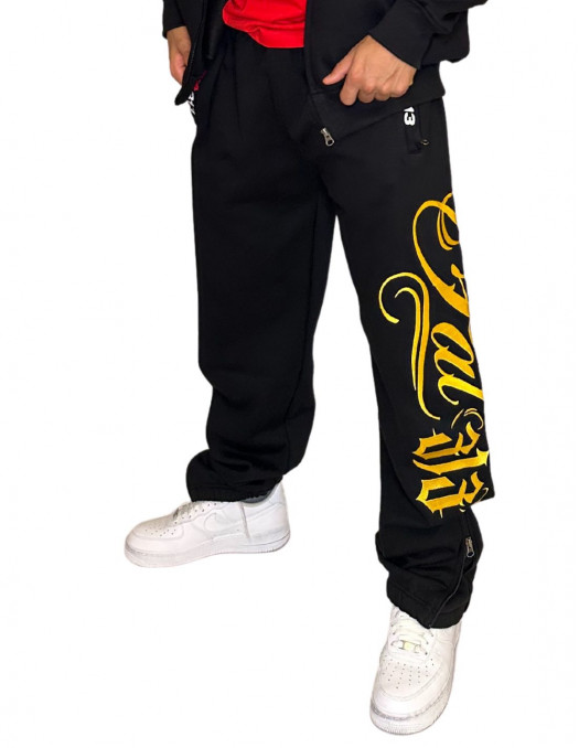 FAT313 Script Logo Sweatpants Golden Embroidered