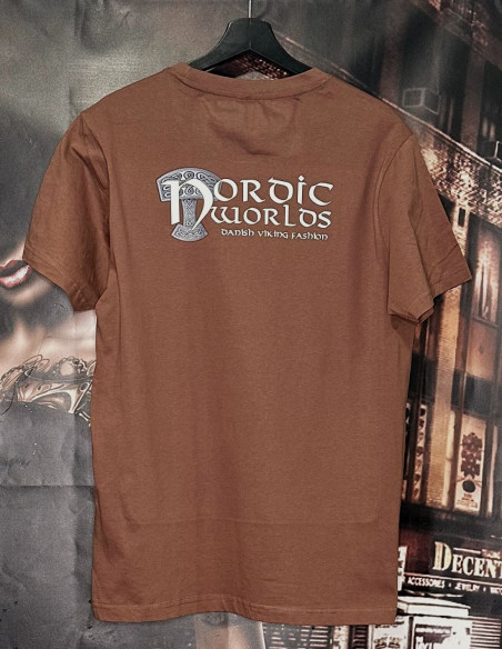 Nordic Worlds Blood T-Shirt Premium Brown Cotton