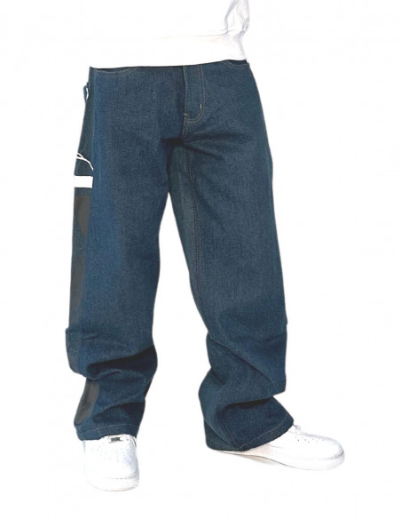 BSAT Cali Skull Baggy Jeans Vintage Blue