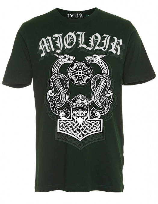 Mjølnir T-Shirt Bottle Green by Nordic Worlds X Dimon Taturin