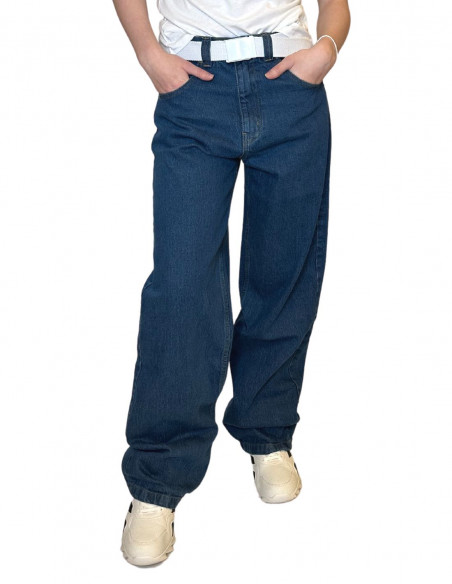 BSAT Plain Baggy Jeans Blue