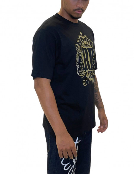 RP CREW baggy Organic Cotton T-Shirt BlackNGold by BSAT