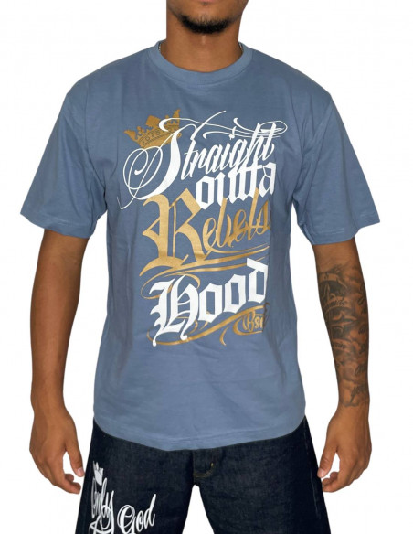 Straight Outta Rebels Hood T-Shirt Military Blue by BSAT