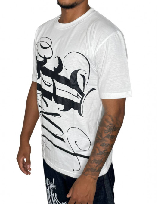 BSAT Art Script T-Shirt WhiteNBlack...