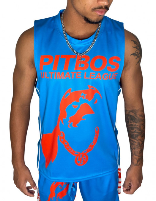 Pitbos Dog Mesh TankTop Ultimate League Sky