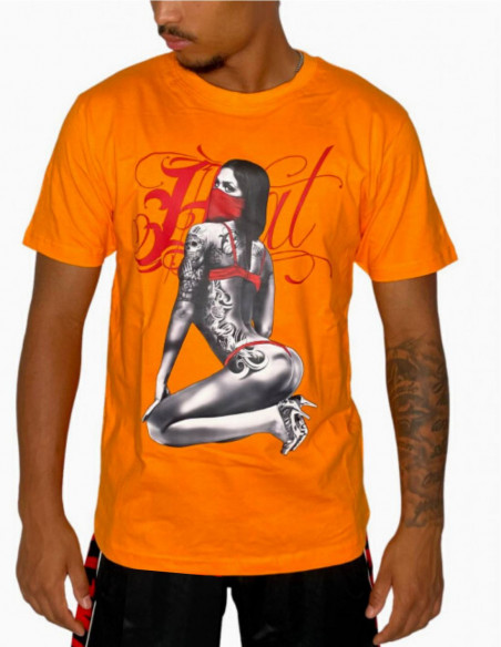 BSAT Cali Swag Chica T-Shirt Orange Premium Cotton