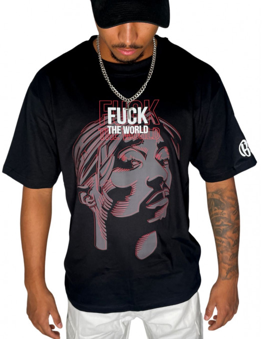 BSAT Tupac Baggy T-Shirt Black