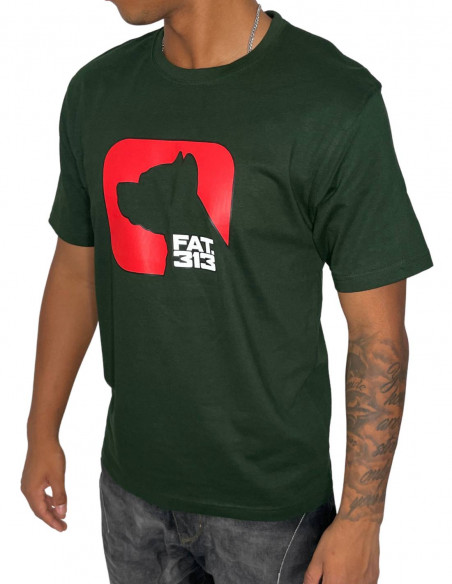 Fatcap Logo T-Shirt Bottle Green by FAT313