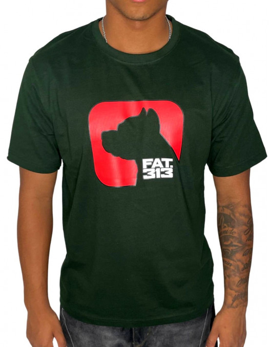 Fatcap Logo T-Shirt Bottle Green by...