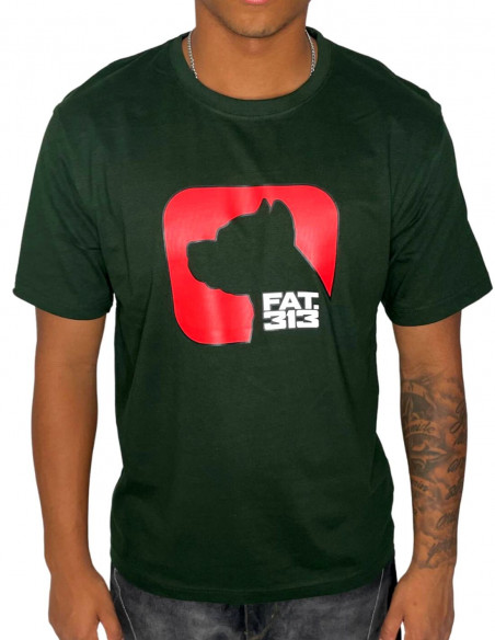 Fatcap Logo T-Shirt Bottle Green by FAT313