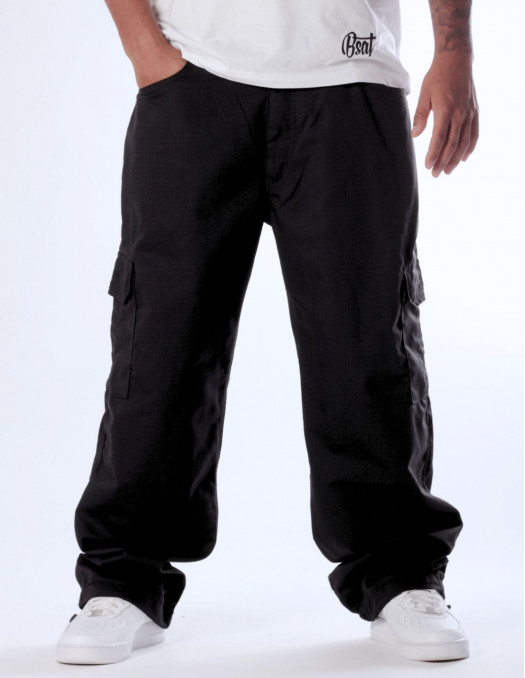 BSAT Combat Cargo Pants Black Baggy fit