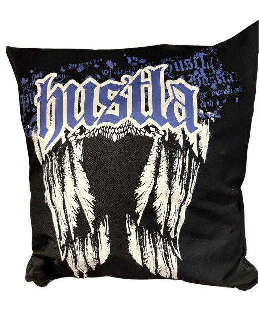 Hustla Pillow BlackNBlue by BSAT