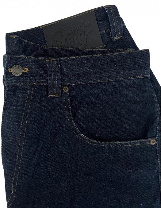 Indigo Blue Skull Baggy Jeans by BSAT