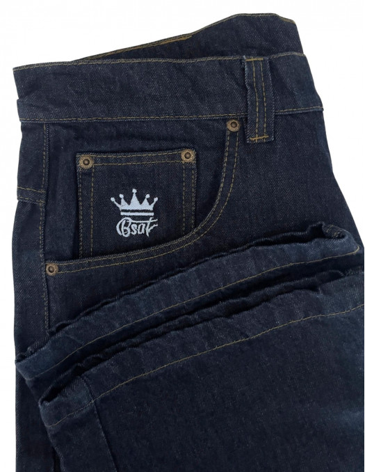 Indigo Blue Skull Baggy Jeans by BSAT
