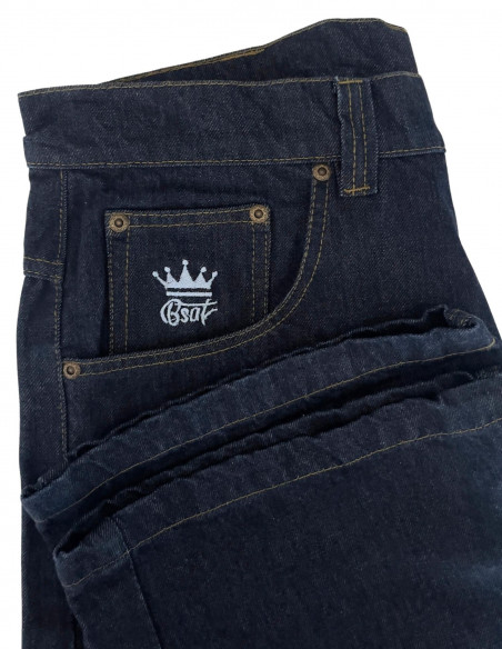 Indigo Blue Skull Baggy Jeans by BSAT