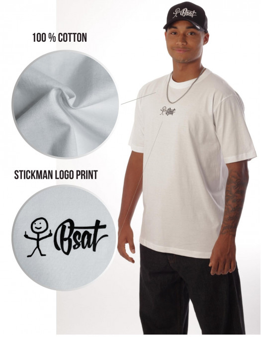 BSAT Stickman Logo T-Shirt White