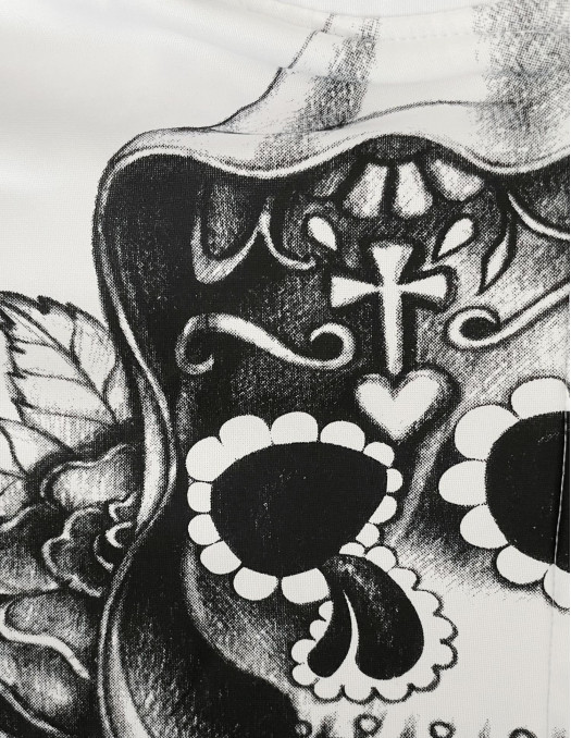 BSAT Praying Skull ZipHoodie WhiteNBlack