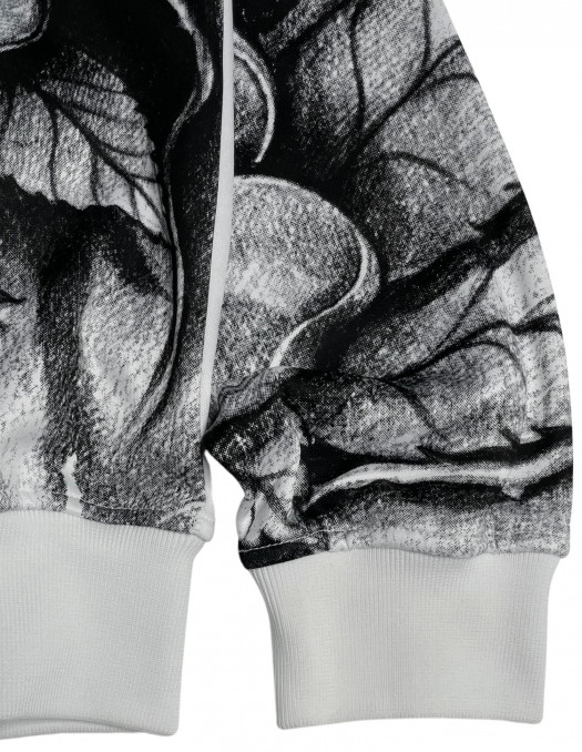 BSAT Praying Skull ZipHoodie WhiteNBlack