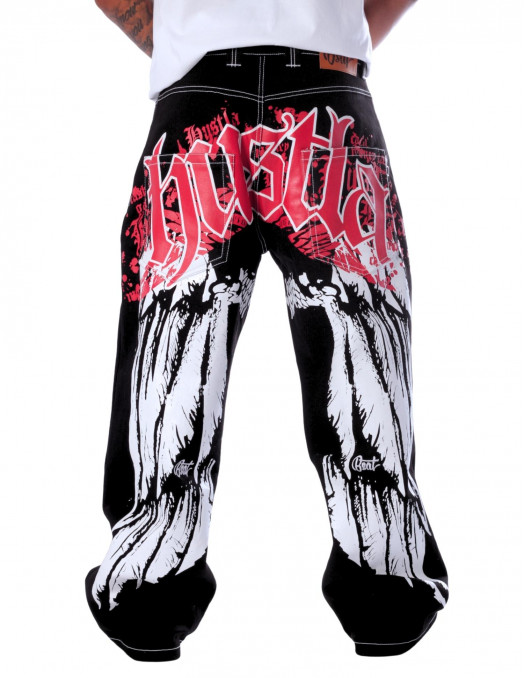 BSAT HUSTLA Baggy Jeans RedNWhite...