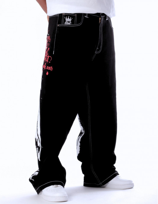 BSAT HUSTLA Baggy Jeans RedNWhite...