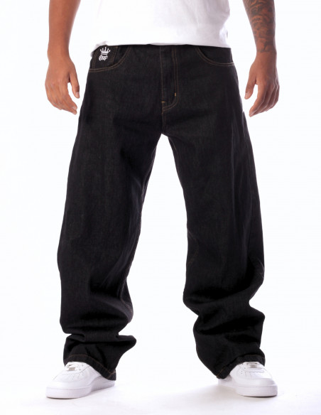 Baggy Hip Hop Jeans Embroidered Black by BSAT *Ultra Limited Edition*