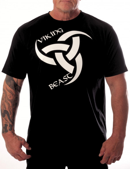 Viking Beast & Odins Horn T-Shirt BlackNWhite