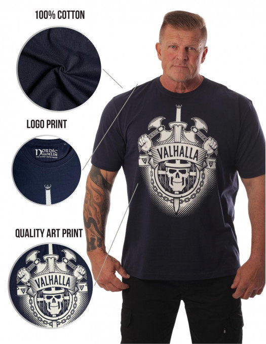 Valhalla Organic Cotton Navy T-Shirt...