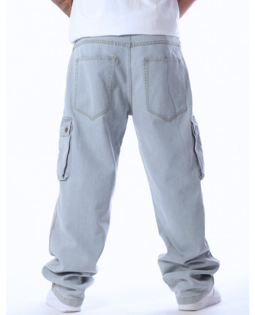 BSAT Cargo Denim Sky Blue Jeans Baggy...
