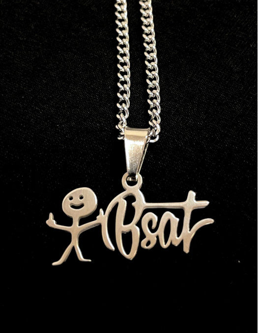 BSAT Stickman Necklace With Pendant Stainless Steel