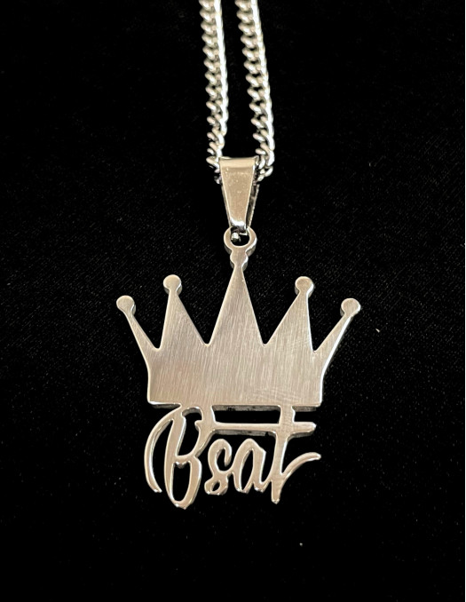 BSAT Crown Necklace With Pendant Stainless Steel