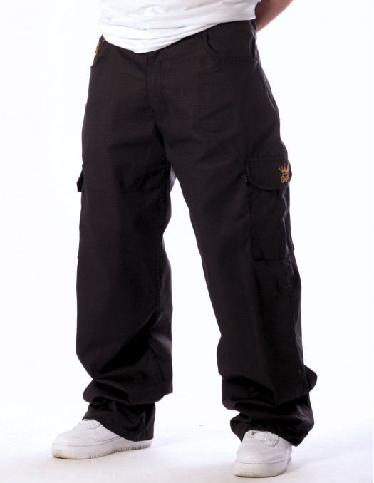 BSAT Stickman Cargo Pants Black Gold...